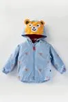 1-5 Yaş Bear Happy Erkek Çocuk Su İtici Yağmurluk -Mavi