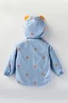 1-5 Yaş Bear Happy Erkek Çocuk Su İtici Yağmurluk -Mavi