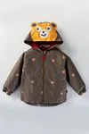 1-5 Yaş Bear Happy Erkek Çocuk Su İtici Yağmurluk -Haki
