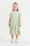 2-5 Yaş Rabbit Papatya Kız Çocuk Elbise- Yeşil