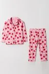 2-5 Yaş Çilek Kız Çocuk Pijama Takım -Pembe