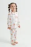 6-9 Yaş Lolipop Kız Çocuk Pijama Takım -Ekru