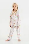 6-9 Yaş Lolipop Kız Çocuk Pijama Takım -Ekru