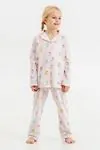6-9 Yaş Papağan Kız Çocuk Pijama Takım -Pembe