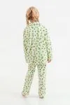 6-9 Yaş Avakado Kız Çocuk Pijama Takım -Yeşil