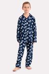 6-9 Yaş Cotton Fashion Erkek Çocuk Pijama Takım -Lacivert
