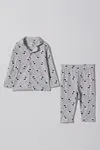 6-18 Aylık Cotton Sleep Erkek Bebek Pijama Takım -Gri