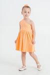 2-5 Yaş Comfortable Kız Çocuk Tokalı Elbise -Oranj