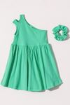 2-5 Yaş Comfortable Kız Çocuk Tokalı Elbise -Yeşil