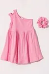 2-5 Yaş Comfortable Kız Çocuk Tokalı Elbise -Pembe
