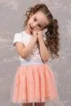 3-8 Yaş Ballerina Kız Çocuk Etekli Takım -Yavruağzı