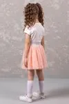 3-8 Yaş Ballerina Kız Çocuk Etekli Takım -Yavruağzı