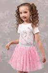 3-8 Yaş Ballerina Kız Çocuk Etekli Takım -Pembe