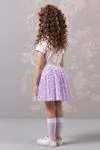 3-8 Yaş Daisy Kız Çocuk Etekli Takım -Lila