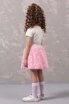 3-8 Yaş Daisy Kız Çocuk Etekli Takım -Pembe