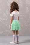 3-8 Yaş Daisy Kız Çocuk Etekli Takım -Yeşil