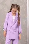 9-14 Yaş Colors Nişantaşı Kız Çocuk Blazer Takım -Lila