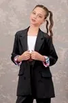 9-14 Yaş Colors Nişantaşı Kız Çocuk Blazer Takım -Siyah