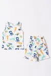 2-5 Yaş Cotton Beach Erkek Çocuk Takım -Ekru