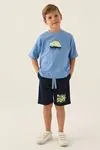 2-15 Yaş Hawaiian Summer Erkek Çocuk Takım -Mavi
