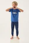 2-15 Yaş Gool Erkek Çocuk Pijama Takım -Mavi
