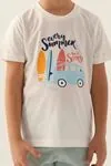 2-8 Yaş Surf Cars Erkek Çocuk Takım -Ekru