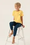 4-15 Yaş Lisanslı Us Polo ASSN Erkek Çocuk Takım -Kavun Sarısı