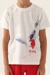 4-15 Yaş Lisanslı Us Polo ASSN Erkek Çocuk Takım -Ekru