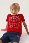 4-15 Yaş Lisanslı Us Polo ASSN Erkek Çocuk Takım -Kırmızı