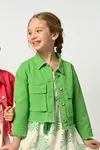 3-8 Yaş Madonna Flower Kız Çocuk Ceket -Yeşil