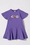 2-5 Yaş Cool Bear Kız Çocuk Elbise -Mor