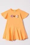 2-5 Yaş Cool Bear Kız Çocuk Elbise -Oranj
