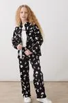 8-12 Yaş Butterfly Kız Çocuk 3'Lü Takım -Siyah