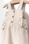 9-24 Ay Cotton Shaggy Kız Bebek Tulum -Latte