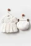 6-18 Ay Candy Sweet Kız Bebek Takım -Beyaz