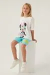 3-9 Yaş Lisanslı Minnie Mouse Kız Çocuk Takım -Ekru