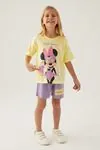 3-9 Yaş Lisanslı Minnie Mouse Kız Çocuk Takım -Sarı