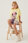 3-9 Yaş Lisanslı Minnie Mouse Kız Çocuk Takım -Sarı