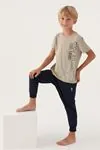 4-15 Yaş Lisanslı Us Polo ASSN Erkek Çocuk Takım -Açık Haki