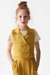 8-14 Yaş Parislora Olive Kız Çocuk Takım -Hardal