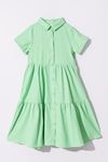 10-13 Yaş Lara Kız Çocuk Elbise -Yeşil