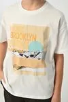 8-14 Yaş Brooklyn Erkek Çocuk Takım -Ekru