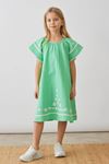 4-8 Yaş Kapadokya Kız Çocuk Elbise -Yeşil