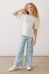 8-12 Yaş Blue Yourself Kız Çocuk Pantolonlu Takım -Ekru