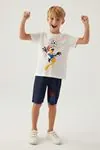 3-9 Yaş Lisanslı Looney Tunes Erkek Çocuk Takım -Ekru
