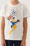 3-9 Yaş Lisanslı Looney Tunes Erkek Çocuk Takım -Ekru
