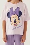 3-9 Yaş Lisanslı Minnie Mouse Kız Çocuk Takım -Mor
