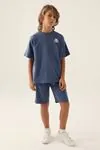 5-16 Yaş Lisanslı KAPPA Erkek Çocuk T-Shırt -Gece Mavisi