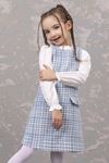 4-9 Yaş Madonna Kız Çocuk Elbise Takım -Mavi