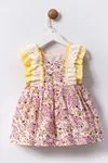 2-5 Yaş Daisy Flower Kız Çocuk Elbise -Sarı